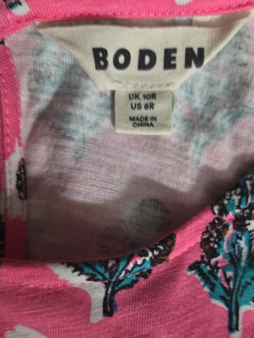 Boden Pink Floral Tank Dress, Cotton - Picture 2 of 3